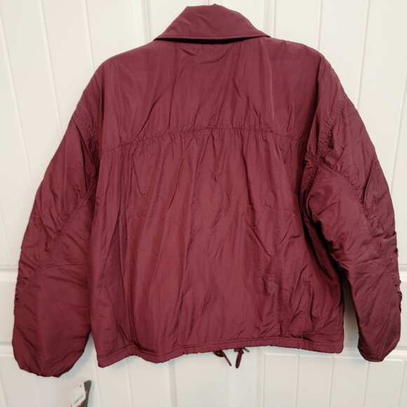 Free People FP Movement Sz Medium Off The Bleachers Coaches Jacket Wine NWT $148 - Picture 13 of 16